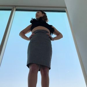 High waited houndstooth pencil skirt